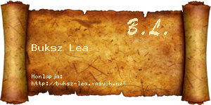 Buksz Lea névjegykártya